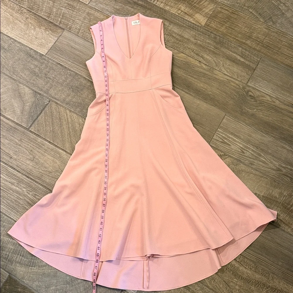 Eliza J Blush Pink High Low Fit & Flare Midi Dress Size 8 Wedding Guest - Picture 12 of 12